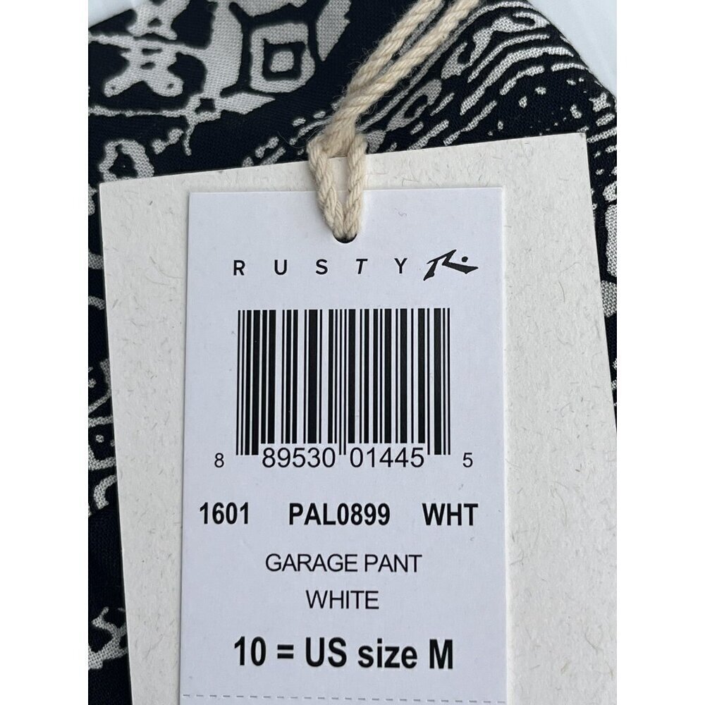 Rusty White Black Printed Casual Lightweight Grage Pants Size M - Picture 7 of 16
